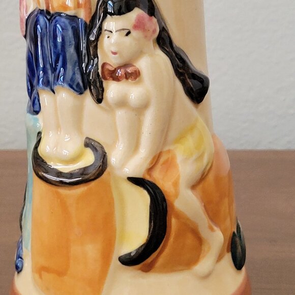 Vintage 1950s Tiki Style Figural Tropical Vase Mid Century Japanese Pottery 8” - Picture 9 of 12